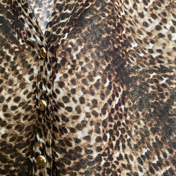 cache animal print sheer long sleeve blouse - Picture 3 of 4